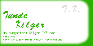 tunde kilger business card